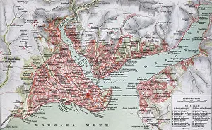 Stadtplan, city map from the year 1892: Konstantinopel