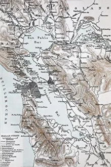 Stadtplan, city map from the year 1892: San Francisco