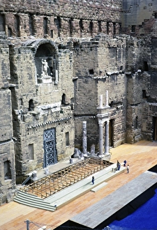 Stage inside the Roman amphitheatre Orange, France 1973