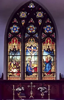 Stained glass in All Saints Church established in 1854 in Coonoor