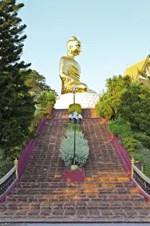 Stairs to Phra Phuttha Kitti Siri Chai buddha statue on Thongchai mountain at Ban Krut in Prachuap Khiri Khan Province