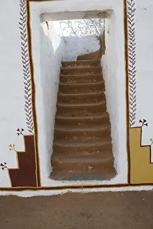Stairs with wall painting, Shilpagram