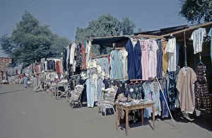Stalls at the Horus Temple, Edfu, Nile Valley, Egypt, September 1989, vintage, retro, old, historical, Africa