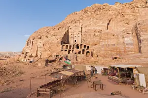 Stalls with souvenirs, royal tombs