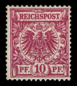 Stamp vintage 1889 of the German Reichspost