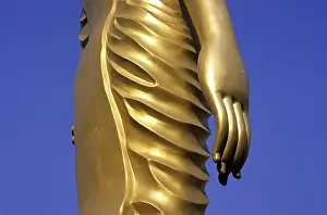 Standing buddha statue, detail