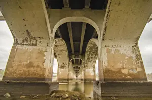 Framed Print : Standing under old bridge over the river Framed Print : Standing under old bridge over the river