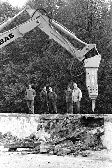 The start of the demolition of the Berlin Wall at the Brandenburg Gate