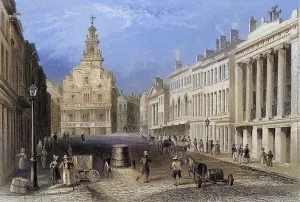 State Street Boston USA, From a nineteenth century print