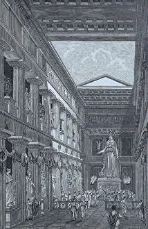 The statue of Athena Parthenos by Pheidias in the Cella of the Parthenon