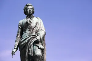 A statue of the Austrian composer Wolfgang Amadeus Mozart