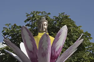 A statue of buddha, founder of the religion of buddhism