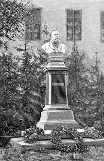 Statue, bust, memorial of Fritz Reuter