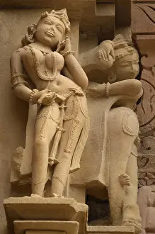 Statue, chitragupta temple, khajuraho