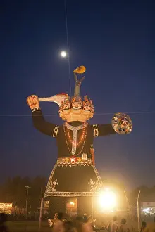 Statue of demon ravan effigy in dussera dusera festival