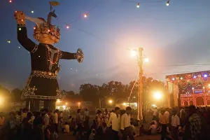 Statue of demon ravan effigy in dussera dusera festival