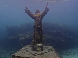 Framed Print : Statue of Jesus Christ under water (Christ of the Abyss) Framed Print : Statue of Jesus Christ under water (Christ of the Abyss)