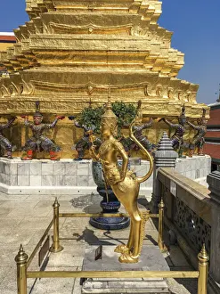 Statue of a Kinnara in Wat Phra Kaew in Bangkok