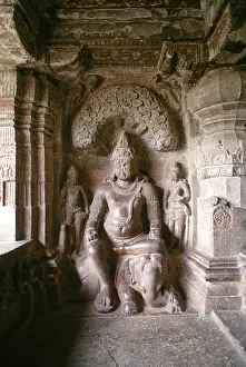 Statue of Lord Indra, Ellora cave No