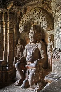 Statue of Lord Indra, Ellora caves