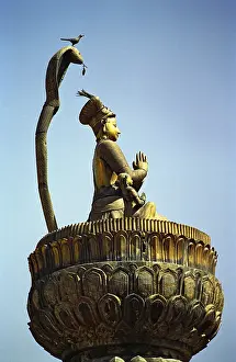 Statue Meditating Buddha Protected by King Cobra
