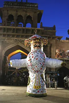 Statue of ravan in dusera festival at clock tower market