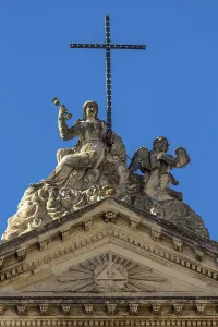 Detail of a statue in a Sicilian baroque church