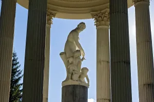 Statue of Venus with Cupid in the Temple of Venus above the terraced gardens