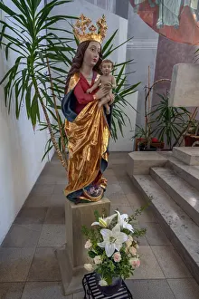 Category Historic EN Prints: Statue of the Virgin Mary with crown and baby Jesus