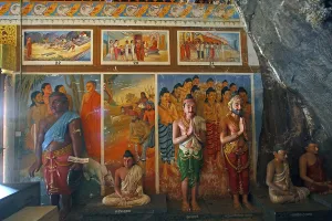 Statues and fresco in World heritage site