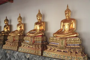 Statues of the meditating Buddha