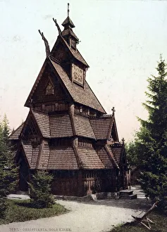 Stave church, Gols Kirke in Christiania