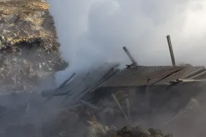 Steam evaporating of the ground at Gunnuhver