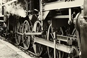 Steam locomotive wheel (Sepia)
