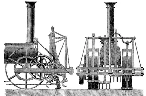 Steam-powered cultivator by Morris