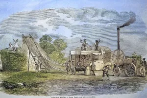 Steam-powered threshing machine by Wilkinson