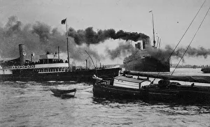 Steamer Deutschland leaving the port