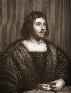 Steel engraving, c. 1860, Giovanni Boccaccio