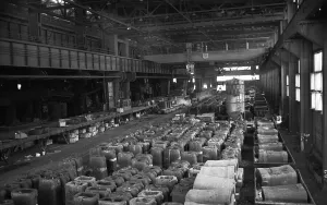 Steel production at Hoesch AG Westfalenhuette in 1966 in Dortmund