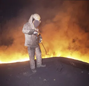 Steel production at Hoesch AG Westfalenhuette on 6