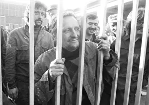 Steelworkers at Orenstein & paddock gathered for a spontaneous strike for wages behind the gates of their factory in