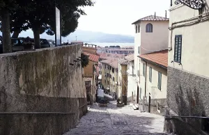 Steep cobbled street and house in Portoferraio, Elba Island, Italy, 1999 Salita del Falcone, Europe
