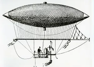 Steerable steam zeppelin built by Henri Giffard