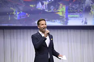 Stefan Mayer (presenter) at Europapark Rust at the anniversary press conference 50 years of Europapark Rust 2025