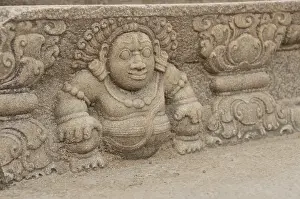 Step decorated with reliefs at the Mahasena Palace