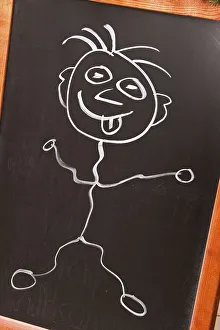 Stick figure on a blackboard