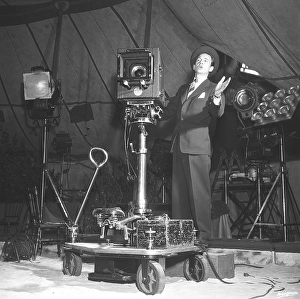 Stig Olin, 1920-2008, Swedish actor, film director etc. Here at a film camera during a film recording 1953. Kristoffersson ref BM55-6