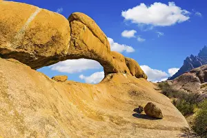 Stone arch of Spitzkoppe. Concept of extreme and ecological tourism