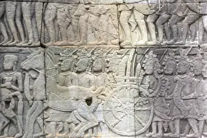 Stone bas-reliefs, Khmer war campaign against the Cham