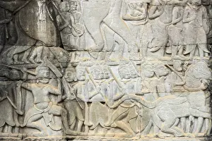Stone bas-reliefs, Khmer war campaign against the Cham